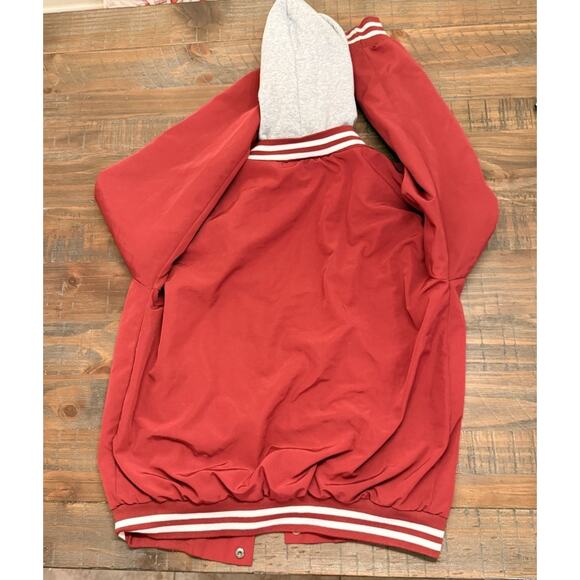 Original Deluxe Supply Hoodie Jacket Mens Medium Red Black Skeleton Hands LA - Picture 5 of 8